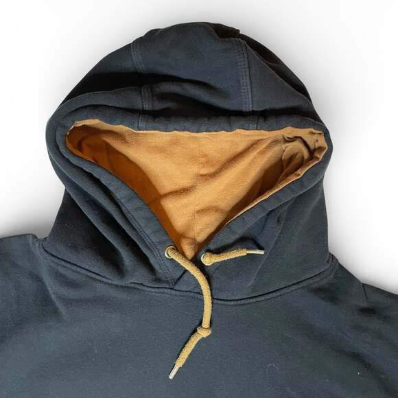 Eddie Bauer Workwear Hoodie Mens M Navy Heavyweight Pullover - Picture 4 of 7